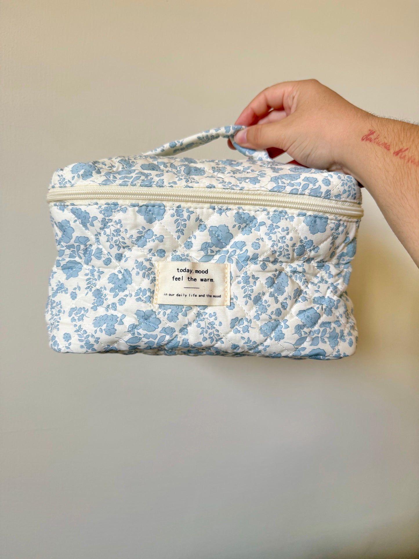 Floral large makeup bag