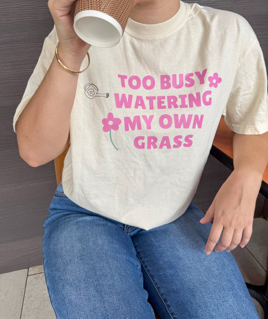 Busy watering garment-dyed tee