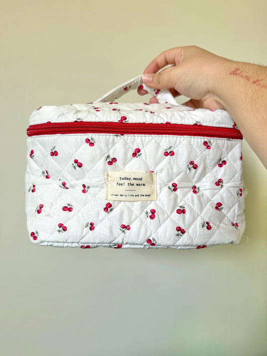 Cherry pop large makeup bag