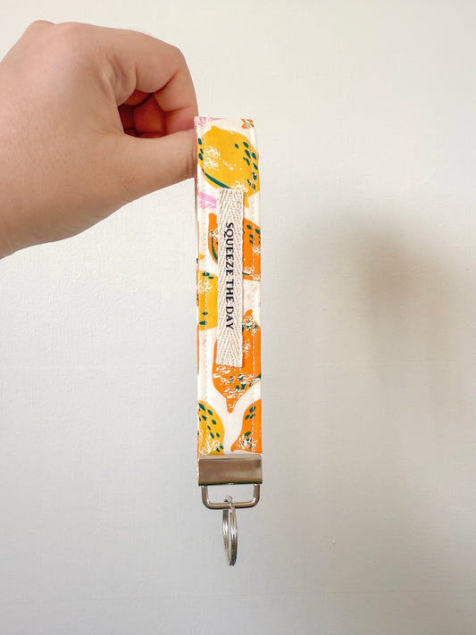 Squeeze the day wristlet keychain