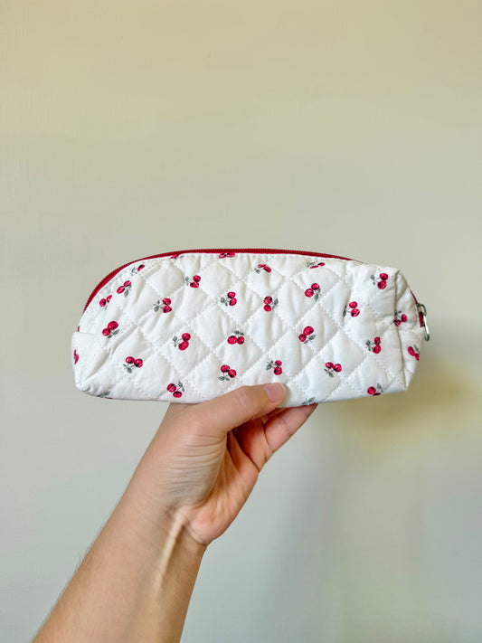 Cherry pop small makeup bag