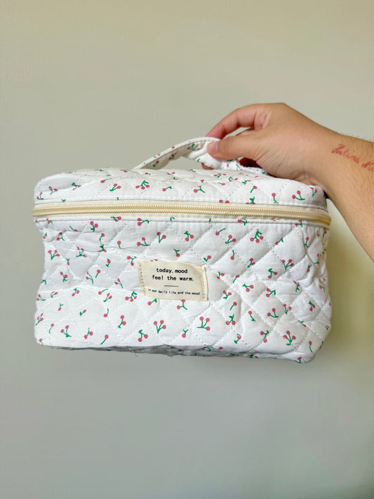 All around cherries large makeup bag