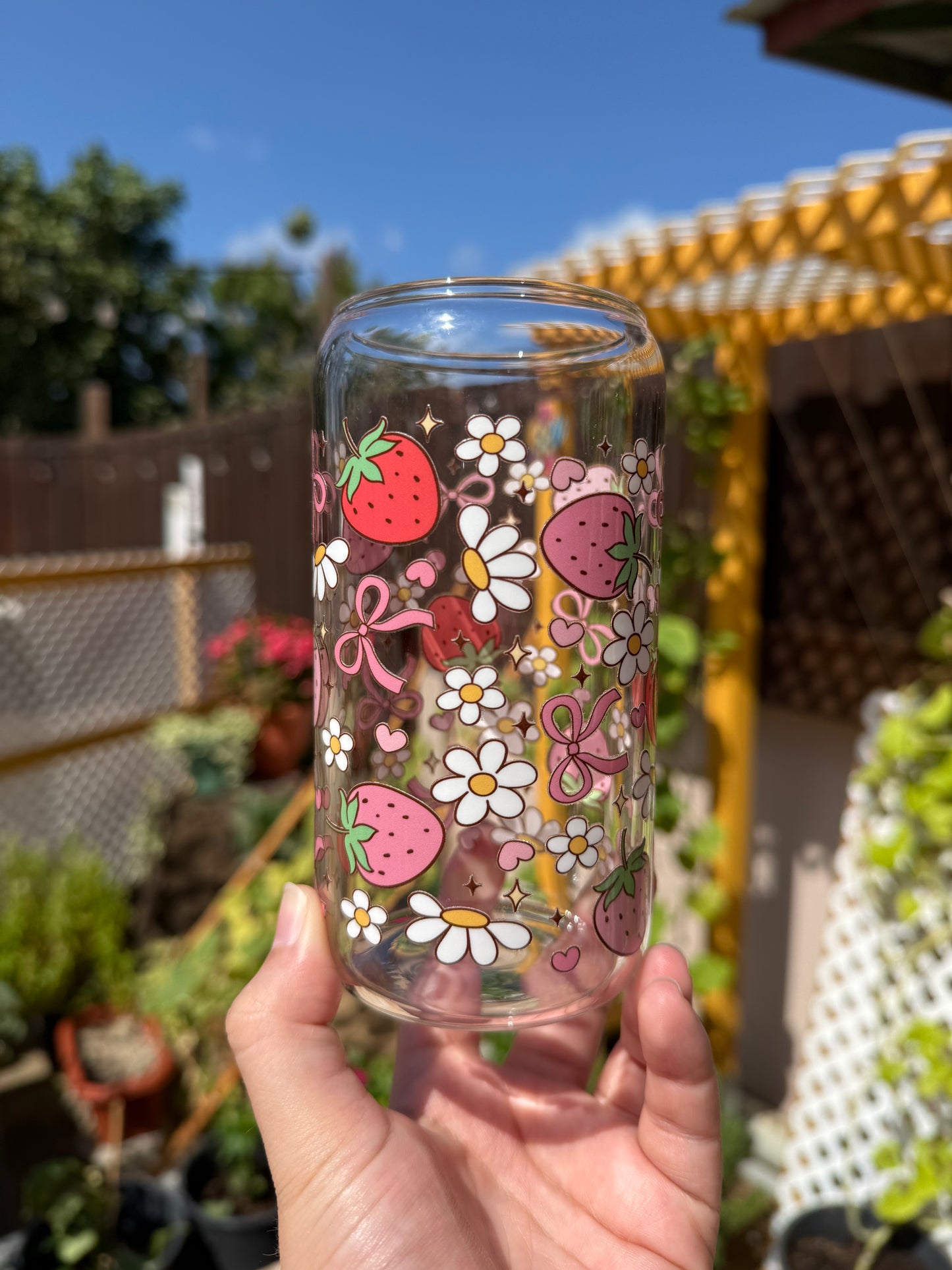 Strawberry cuteness glass cup