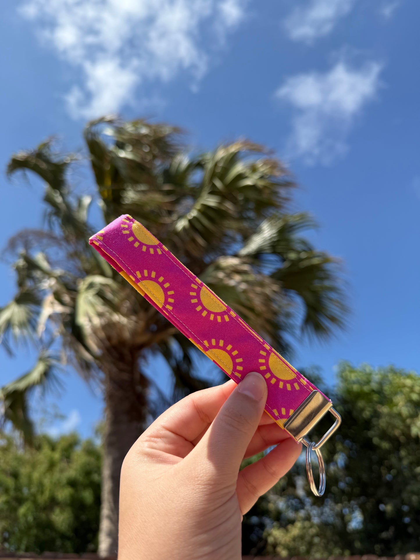 Sunny side up wristlet keychain