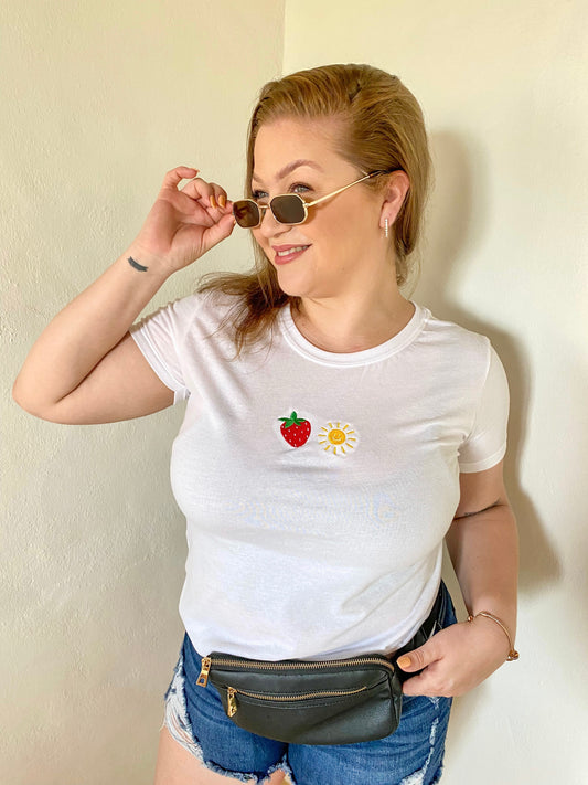 Sunny daze embroidered women’s tee