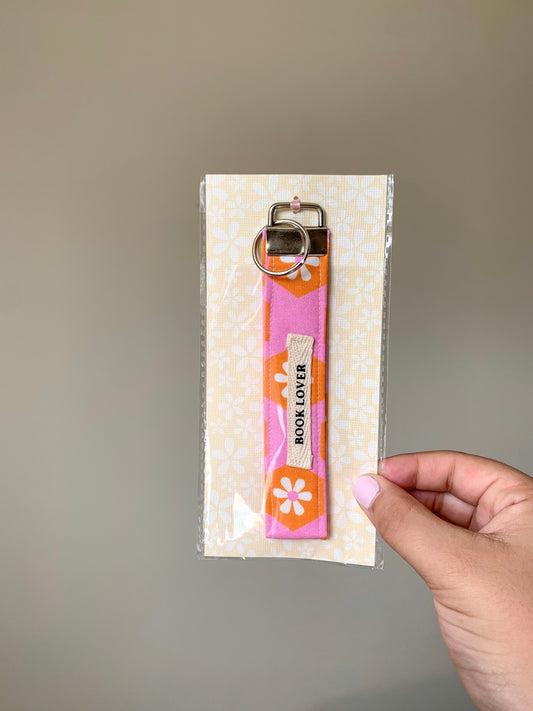 Book lover wristlet keychain