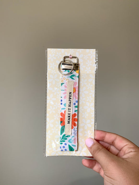 Make it happen wristlet keychain