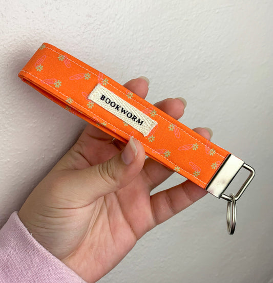 Bookworm wristlet keychain
