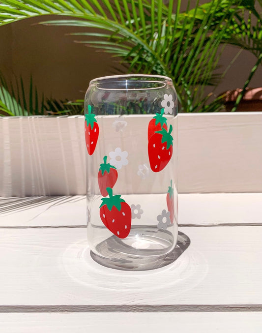 Strawberry cuteness glass cup