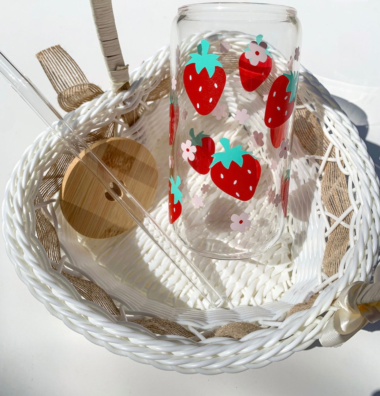 Strawberry cuteness glass cup set